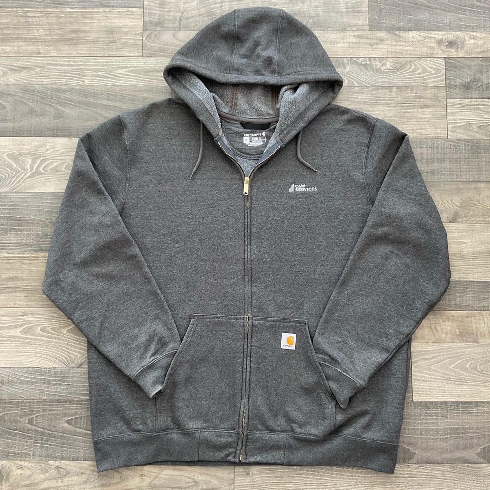 Carhartt Loose Fit Midweight Full-Zip Hooded Sweatshirt Men's XL Grey K122 026